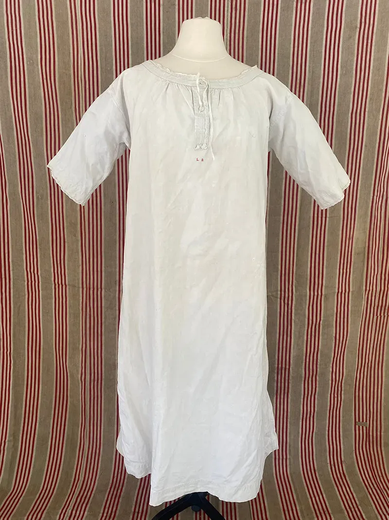 French General Found in France chemise ancienne lin gris LM