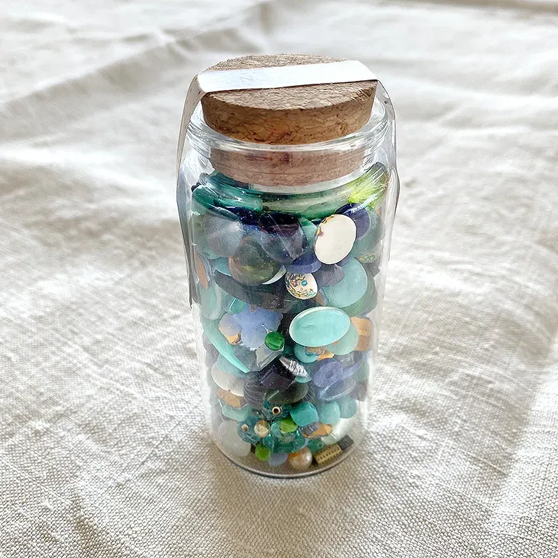 French General Shades of Turquoise bocal perles vintage