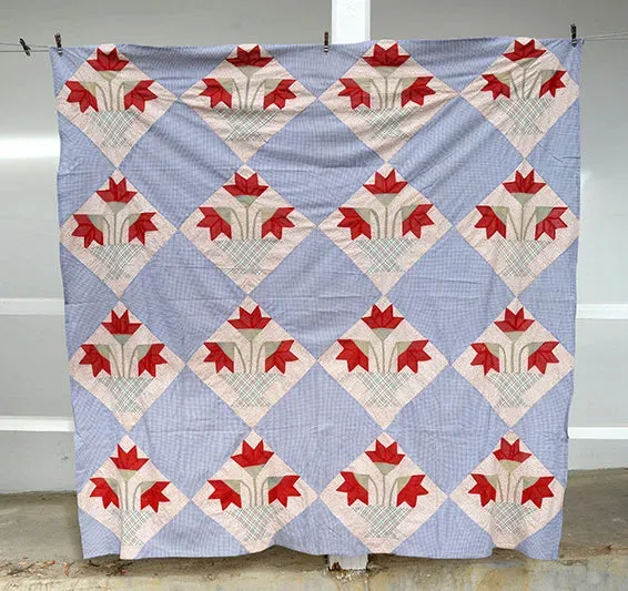 French General Carolina Lily dessus de quilt ancien 170x170