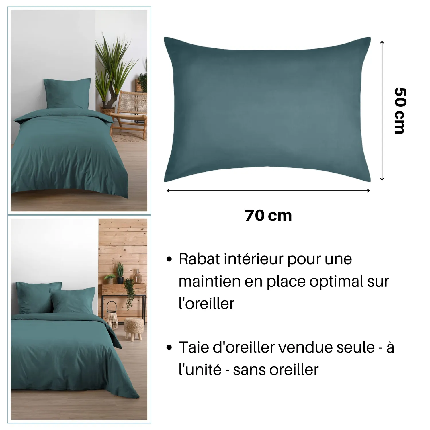 Stof Eden taie oreiller 50x70 cm eucalyptus coton