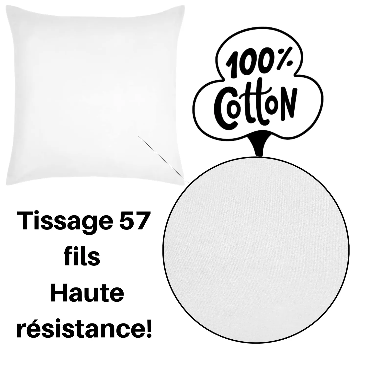 STOF Eden taie oreiller 63x63 cm blanc coton