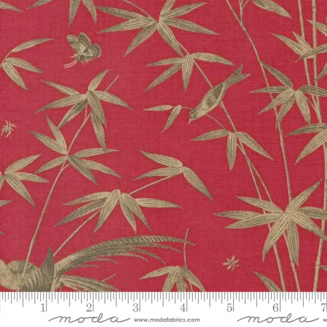 French General Rouenneries Trois 13960 15 tissu coton rouge au mètre