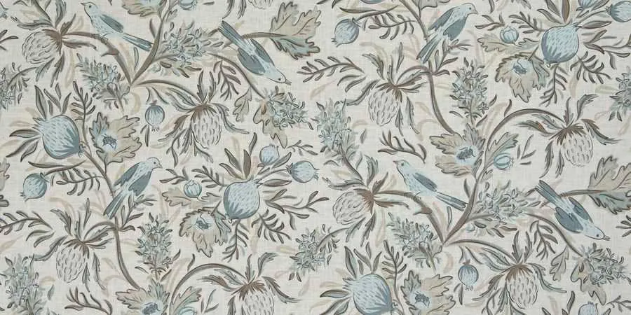 French General Privette La Mer tissu indigo lin coton au mètre