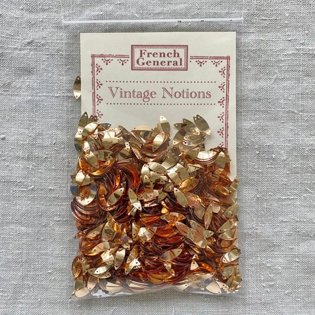 French General sequins vintage paillettes dorées x1000