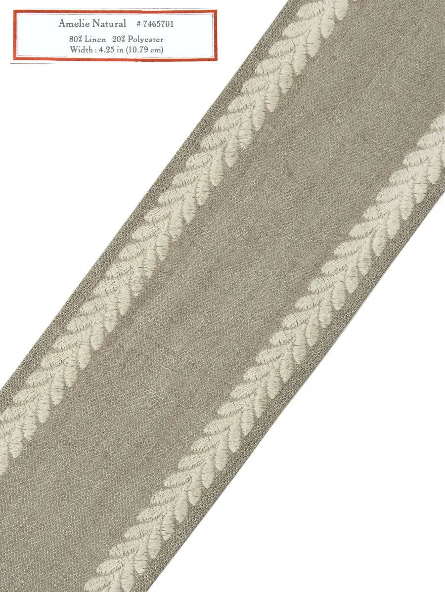 French General Amelie Natural galon décoratif 10,8 cm au mètre