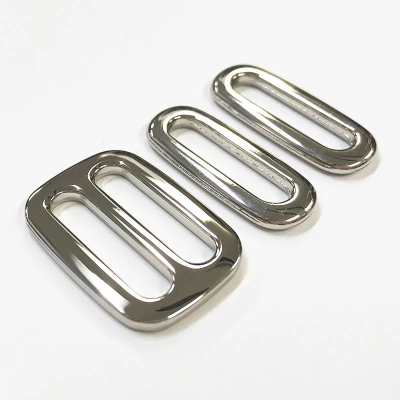 Yoko Saito Rectangle lot boucles réglage sangle 2 cm nickel