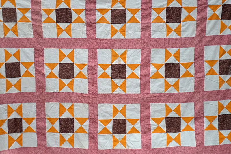 French General Variable Stars JB39 dessus quilt ancien 157x198