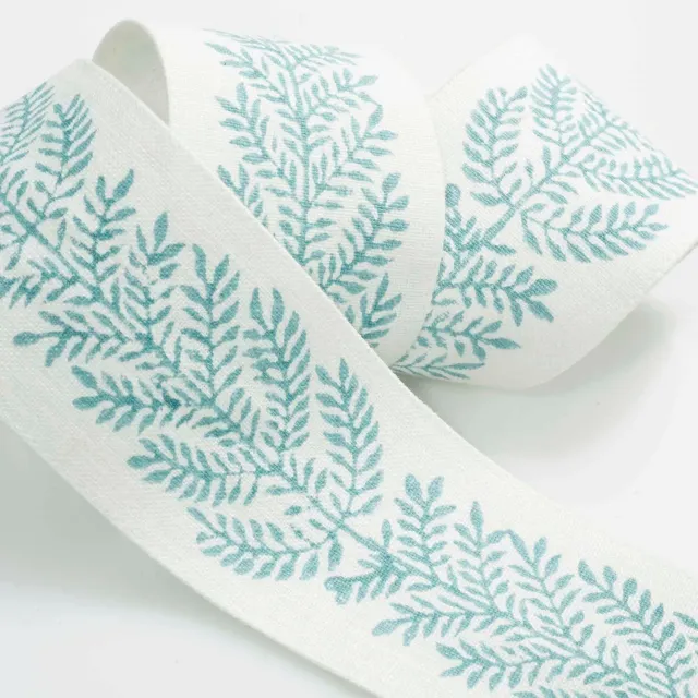 French General Juneau galon décoratif turquoise lin au mètre