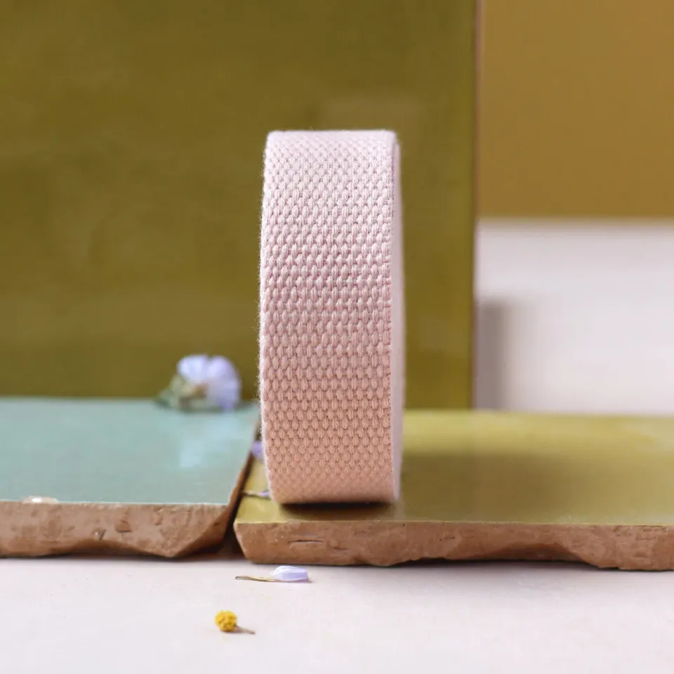 La Maison Naïve sangle rose 25 mm au mètre coton souple