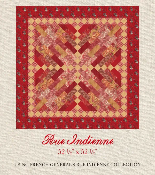 French General Rue Indienne patron quilt 52 pouces imprimé