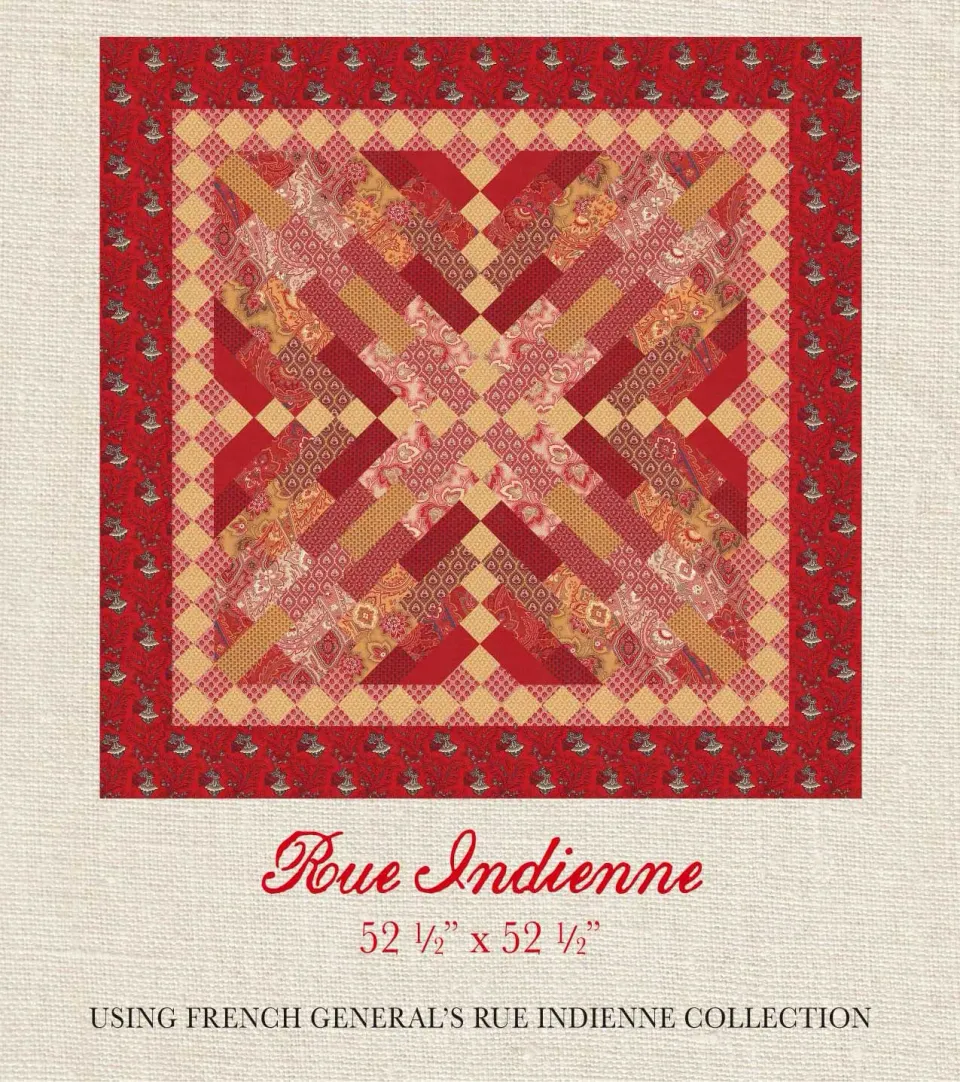 French General Rue Indienne patron quilt 52 pouces imprimé