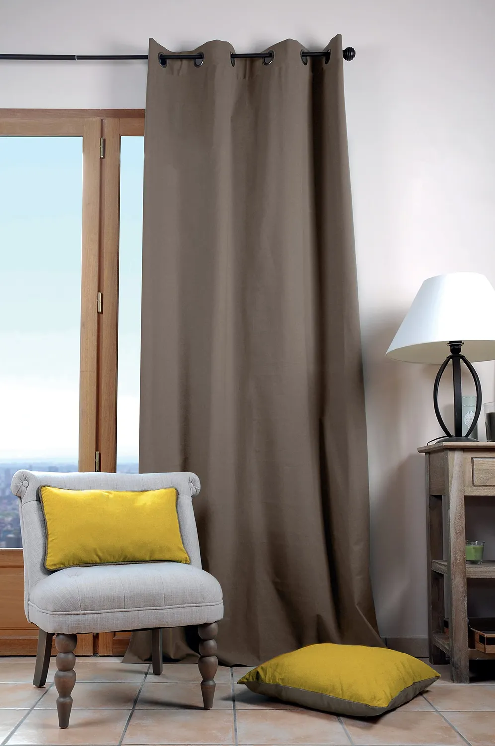 Stof Duo Uni rideau 135x240 cm taupe coton