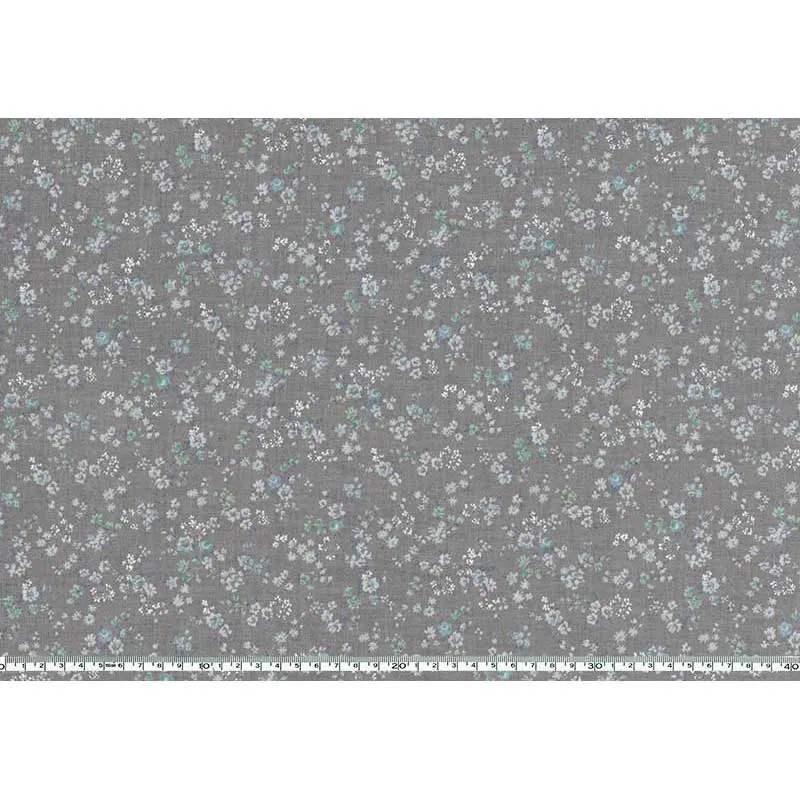 Yoko Saito 2026-05-A01 coupon coton fleurs bleues 45x35