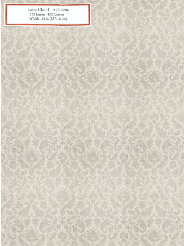 French General Loire Cloud tissu déco gris au mètre