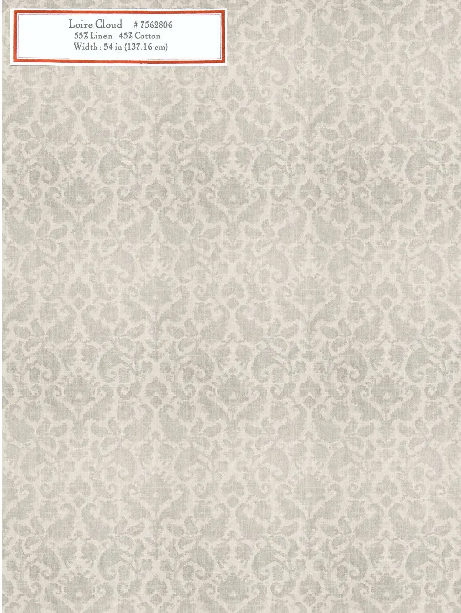 French General Loire Cloud tissu déco gris au mètre