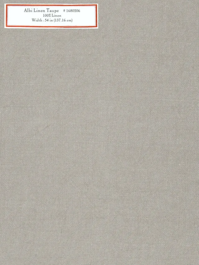 French General Albi Linen Taupe tissu déco lin taupe