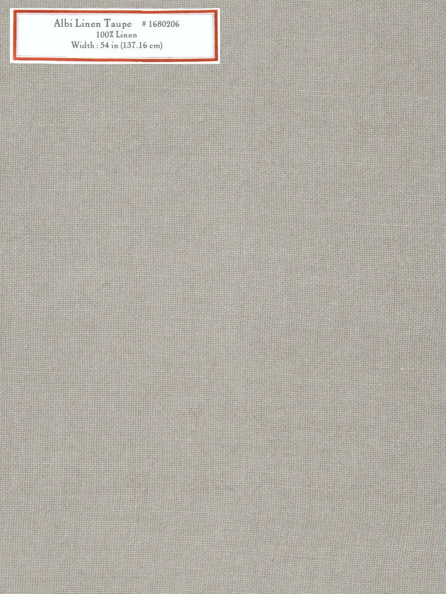French General Albi Linen Taupe tissu déco lin taupe