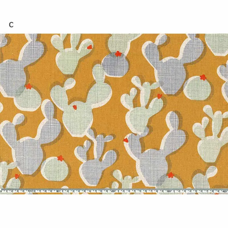 Yoko Saito Original Print 10730 tissu au mètre coton lin cactus