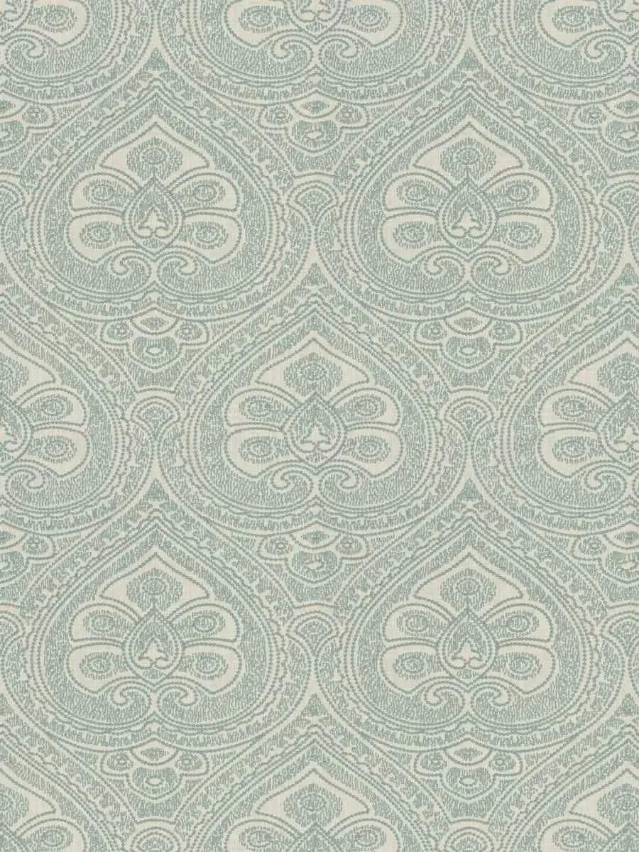 French General La Moreaux La Mer tissu brodé indigo au mètre
