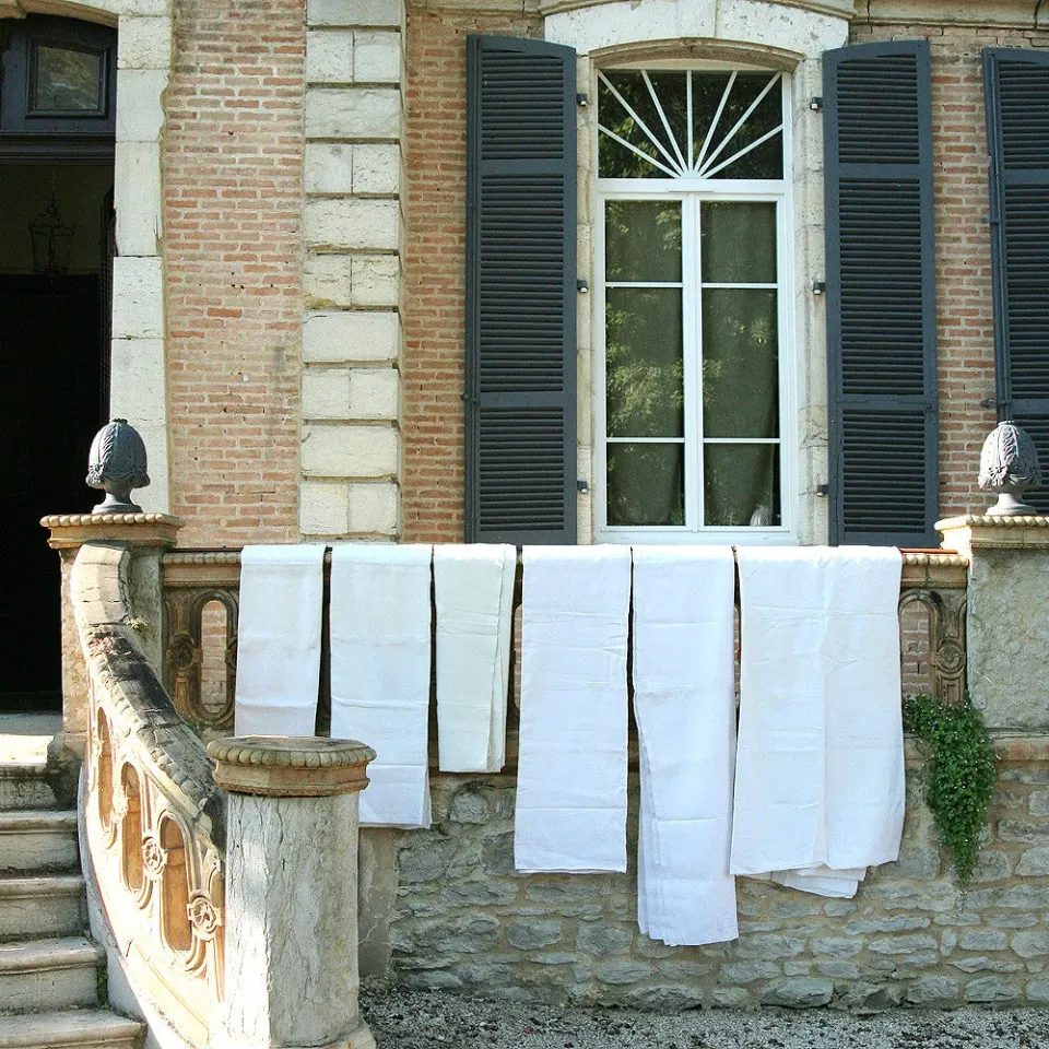 French General drap ancien lin cousu main couture centrale