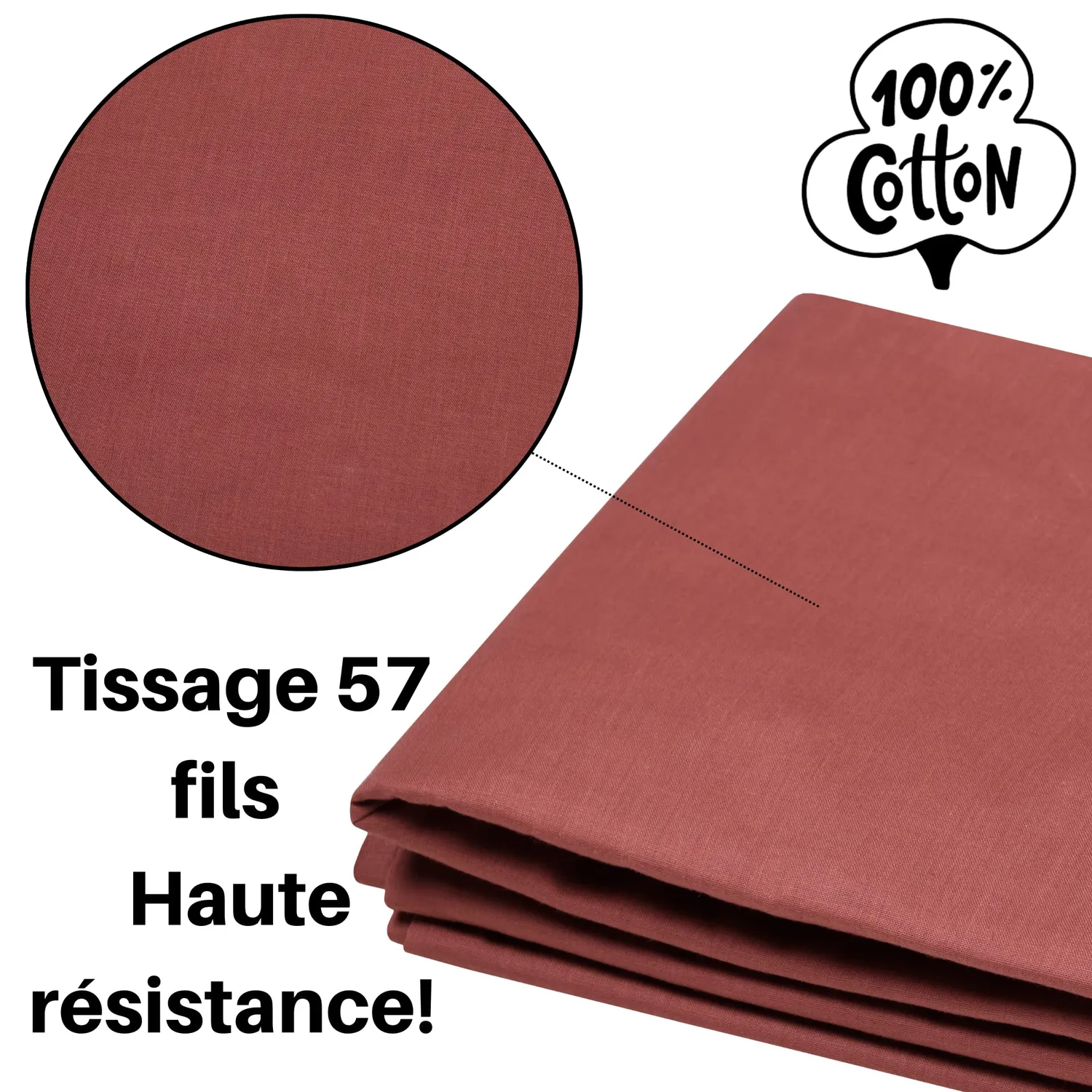 STOF Eden drap plat 180x290 cm grenache coton