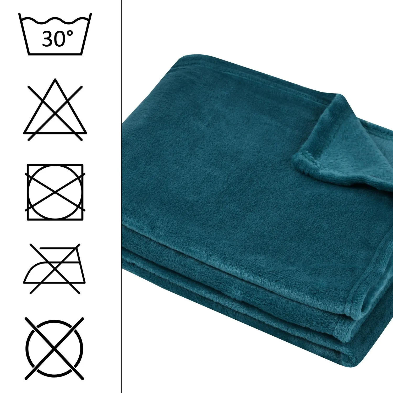 STOF Stanford plaid 180x220 cm pétrole polaire uni