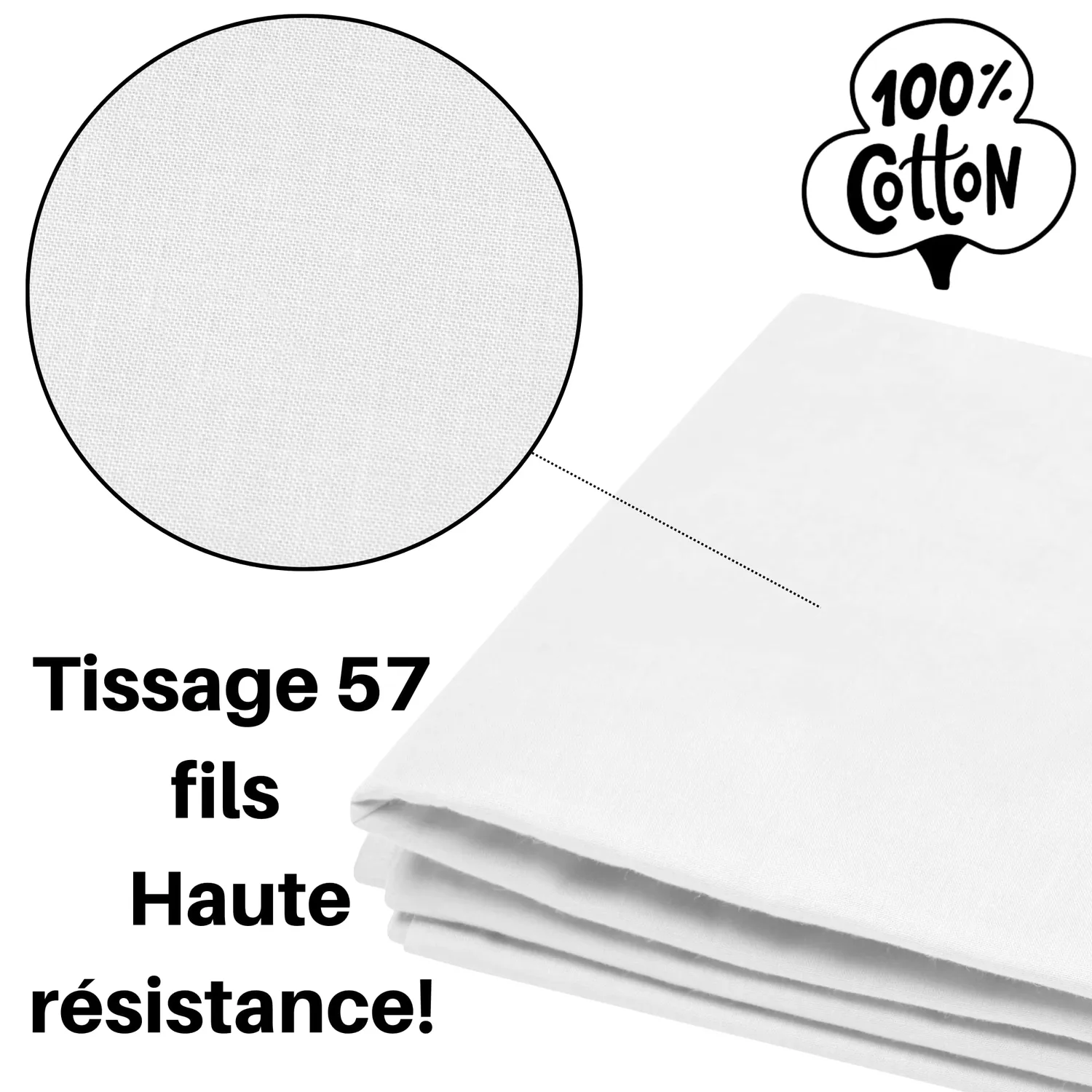 STOF Eden drap plat 240x300 cm blanc coton