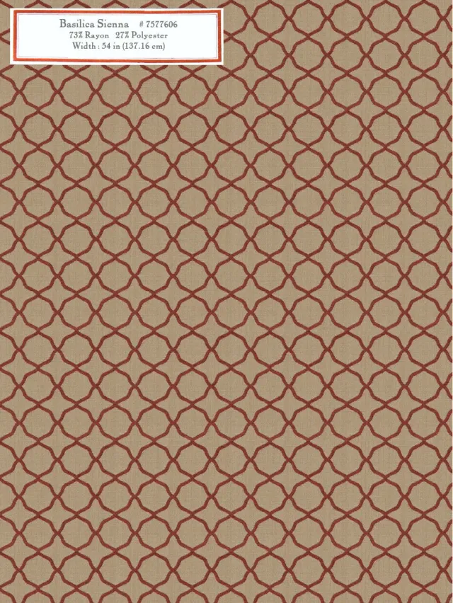French General Basilica Sienna tissu déco terracotta