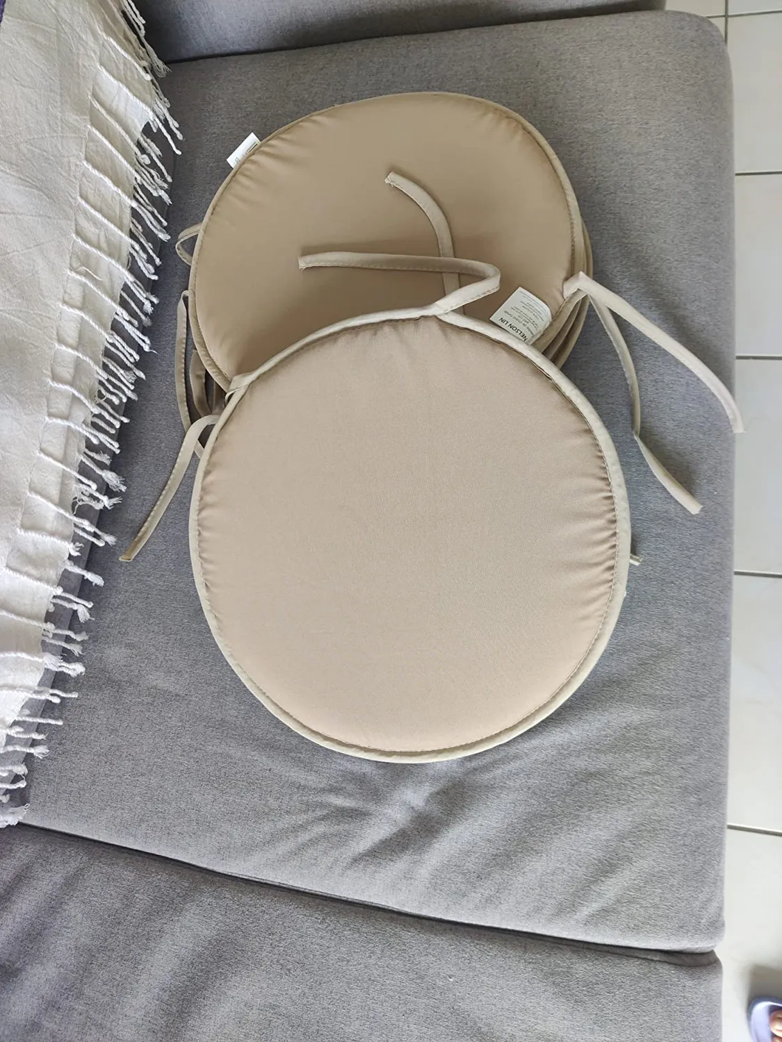 STOF Nelson galette de chaise ronde Ø40 lin polyester