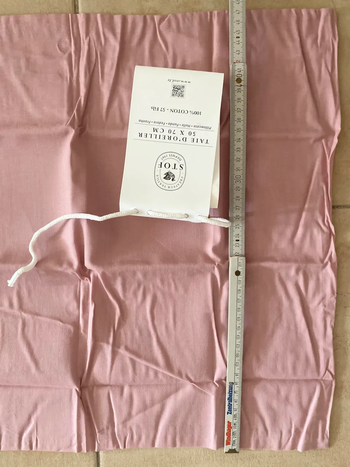 STOF Eden taie d’oreiller 50x70 vieux rose coton