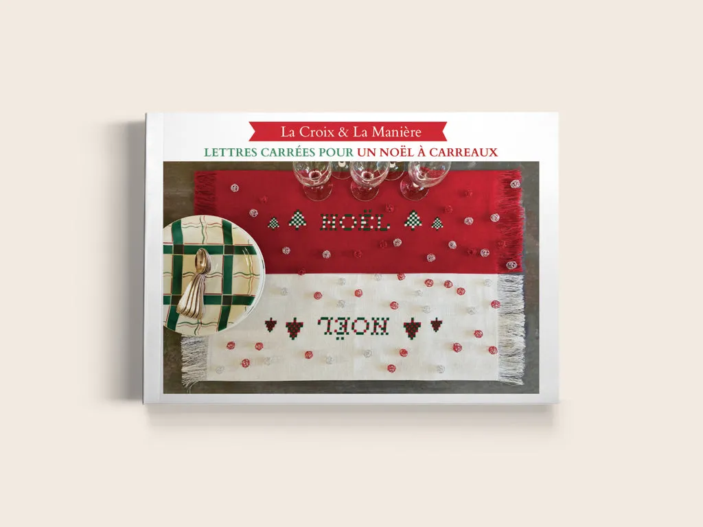 La Croix et La Manière Lettres carrées Noël kit lin point de croix