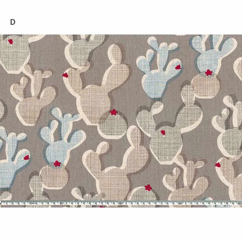 Yoko Saito Original Print 10730 tissu au mètre coton lin cactus
