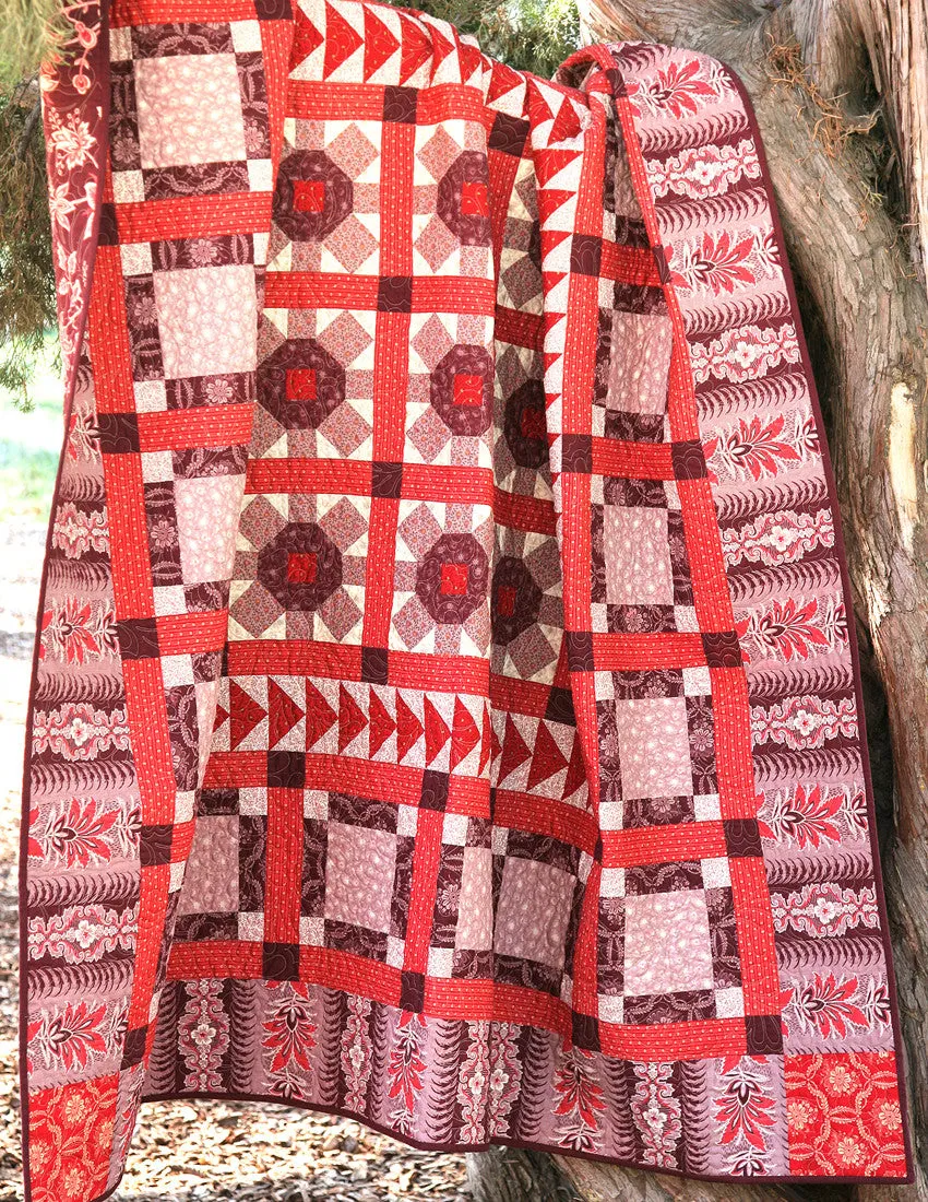 French General Ville Fleurie Laurier patron quilt imprimé