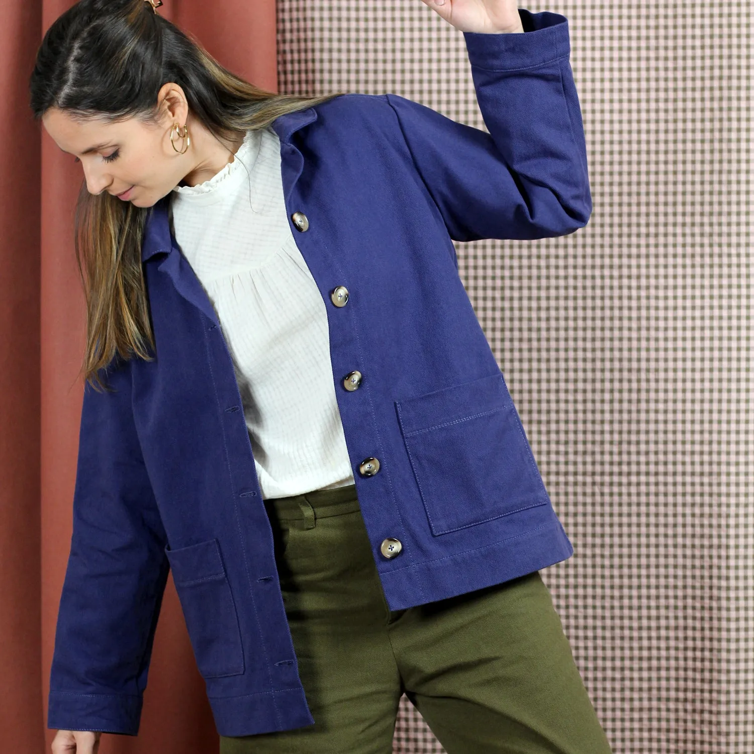 La Maison Naïve Gabardine Twill Lourde coupon tissu indigo