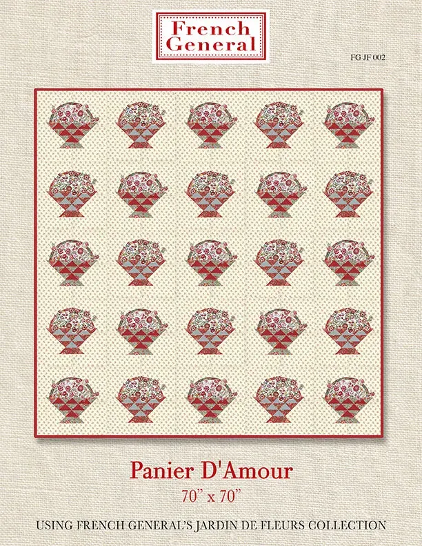 French General Jardin de Fleurs Panier d'Amour patron quilt 70x70