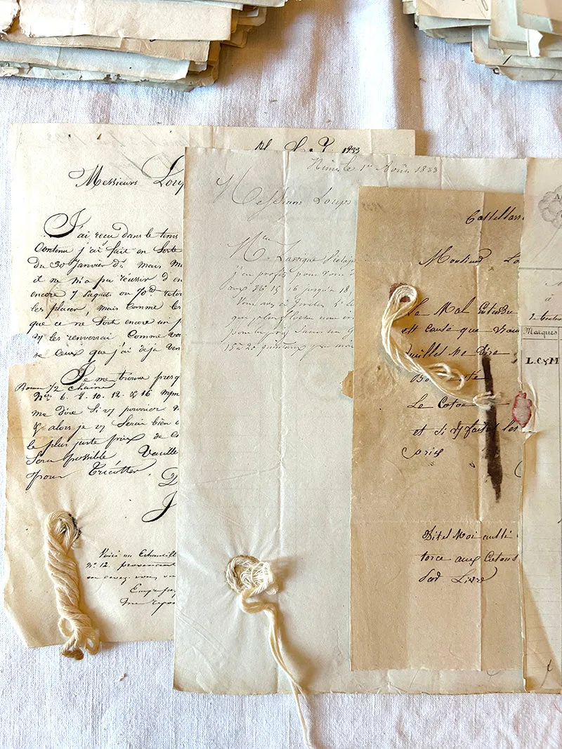 French General Courriers Papier Ancien lettres XIXe lot de 12