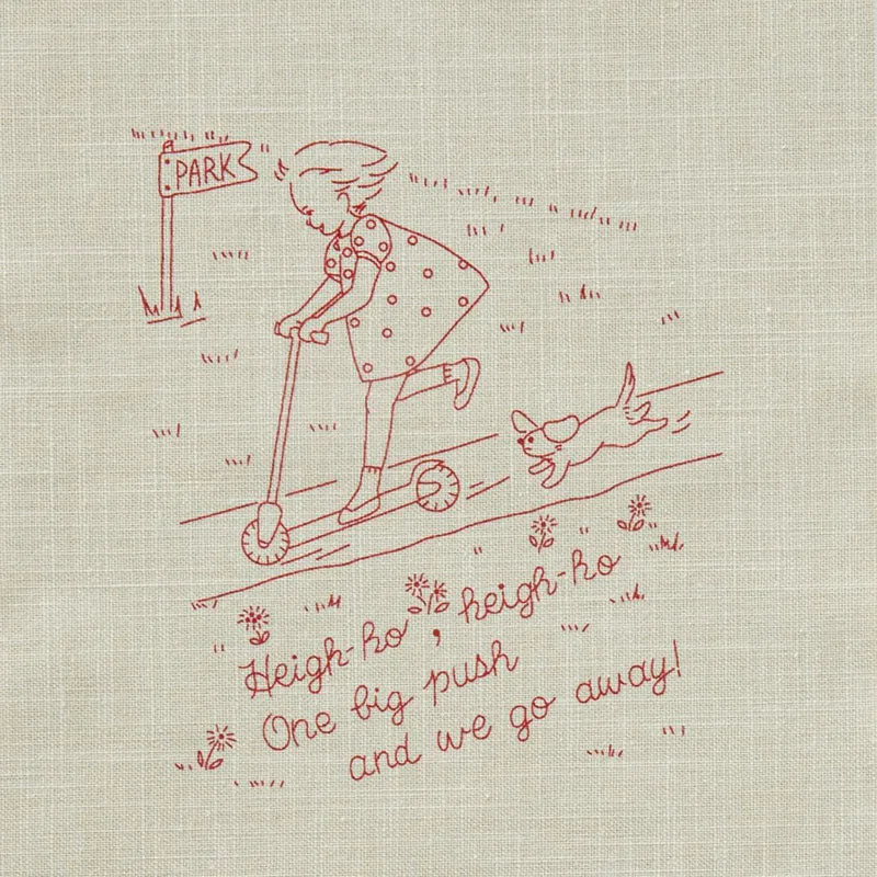 Yoko Saito Aki Takanashi Parc kit toile broderie fils blanc