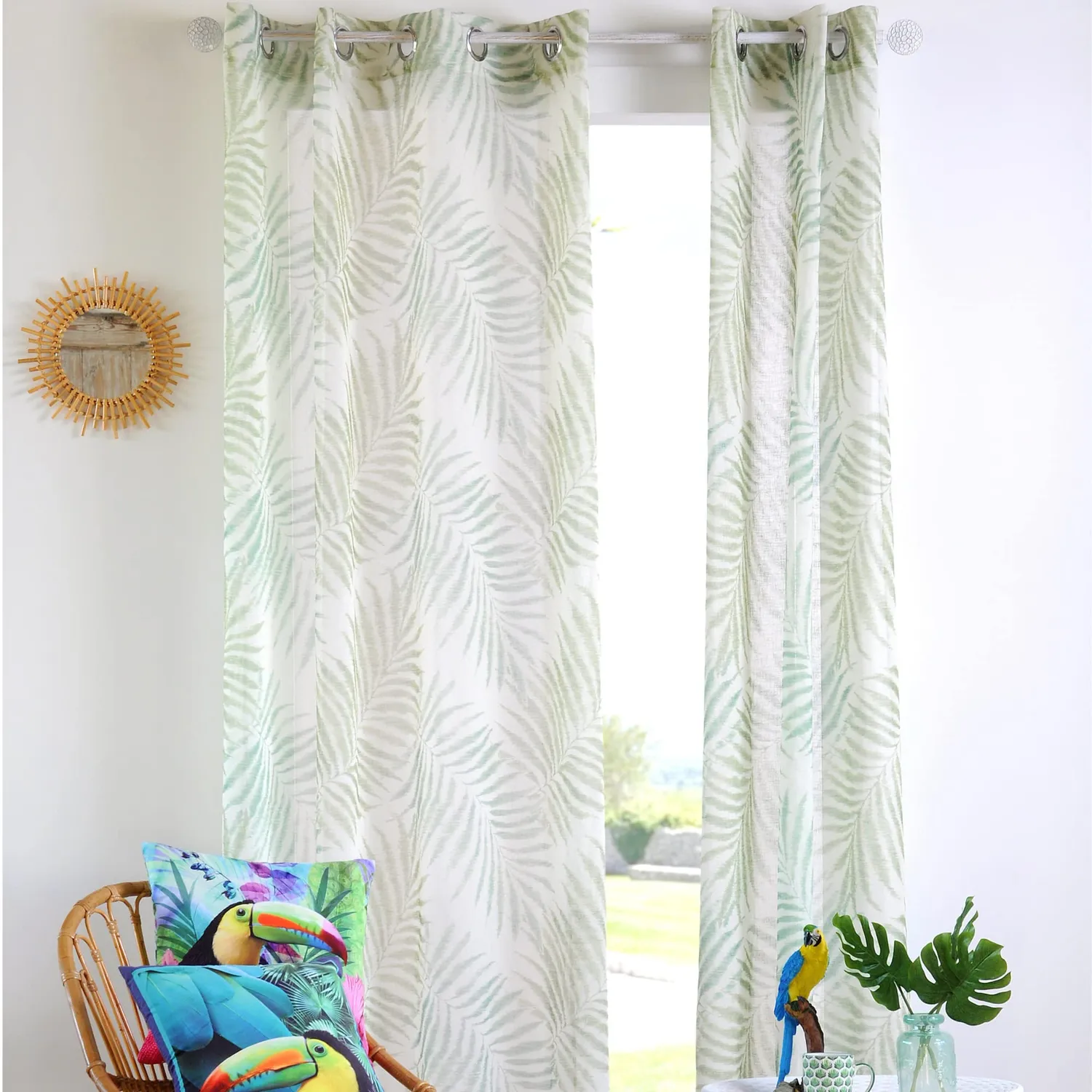 Stof Cynara voile 140x260 vert à oeillets