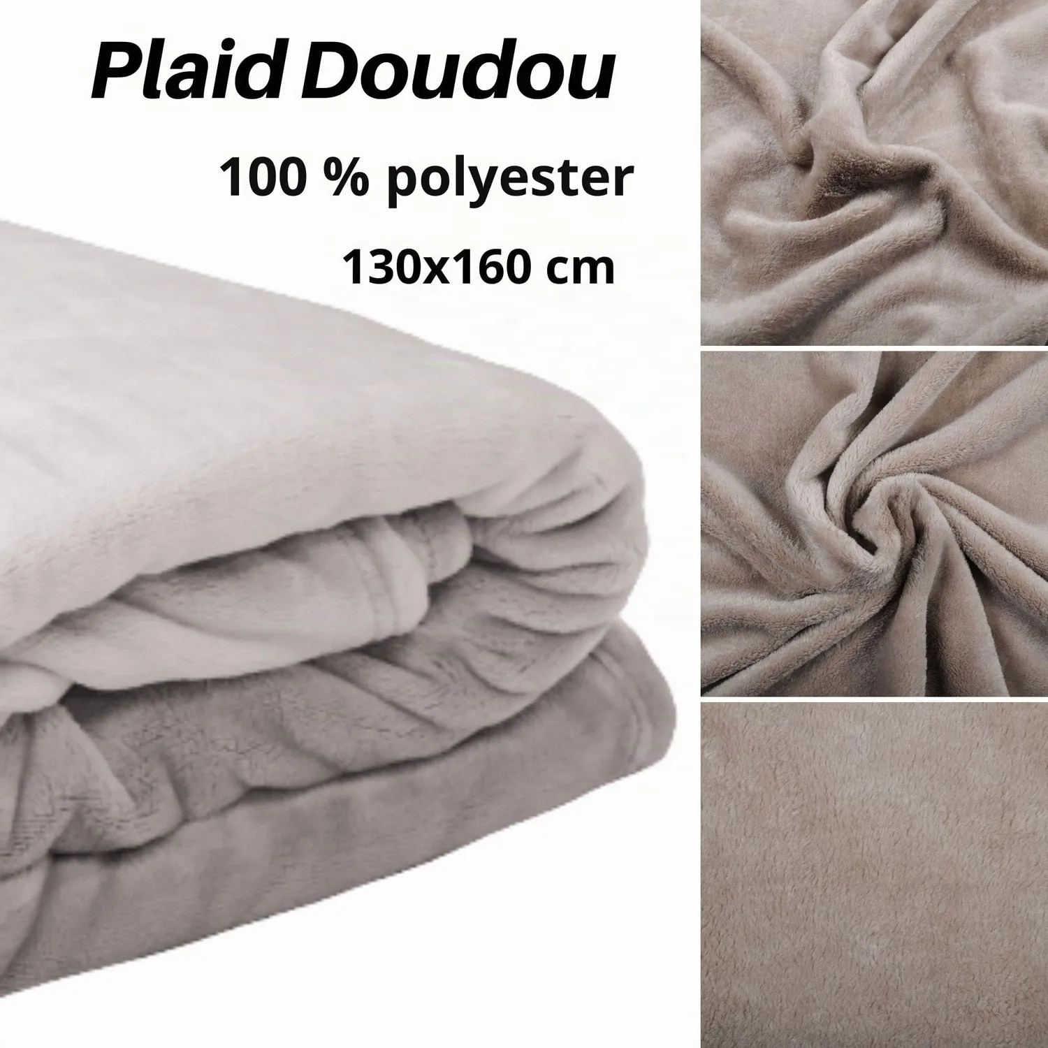 Stof Doudou plaid polaire 130x160 cm polyester lin