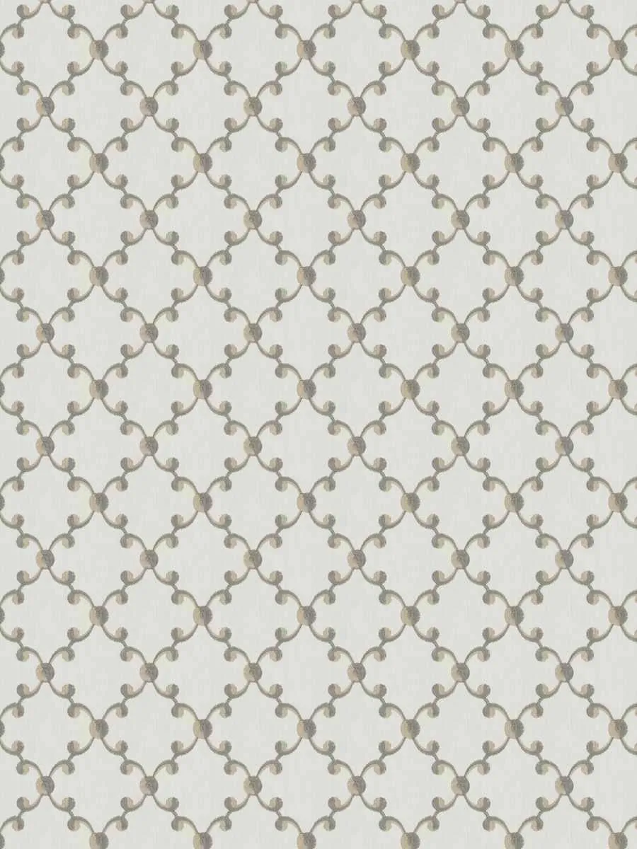 French General Morisette Linen tissu ameublement brodé 132 cm