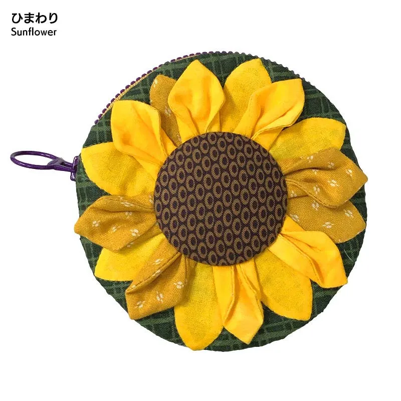 Yoko Saito Flower kit porte-monnaie tournesol zip 11 cm