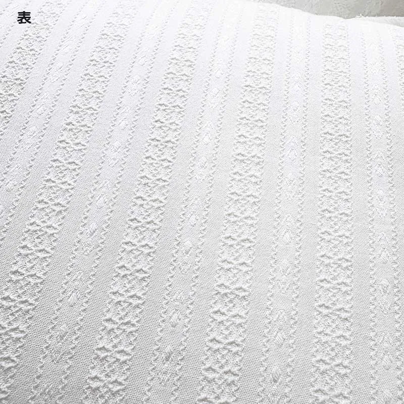 Yoko Saito dentelle leno dobby coton écru rayé au mètre 110 cm