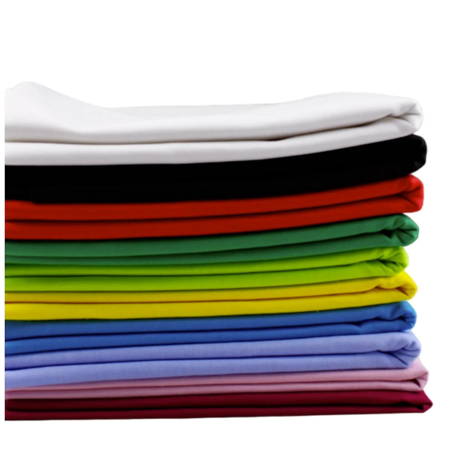 Tissushop lot 10 tissu coton uni 1 m x 150 cm léger