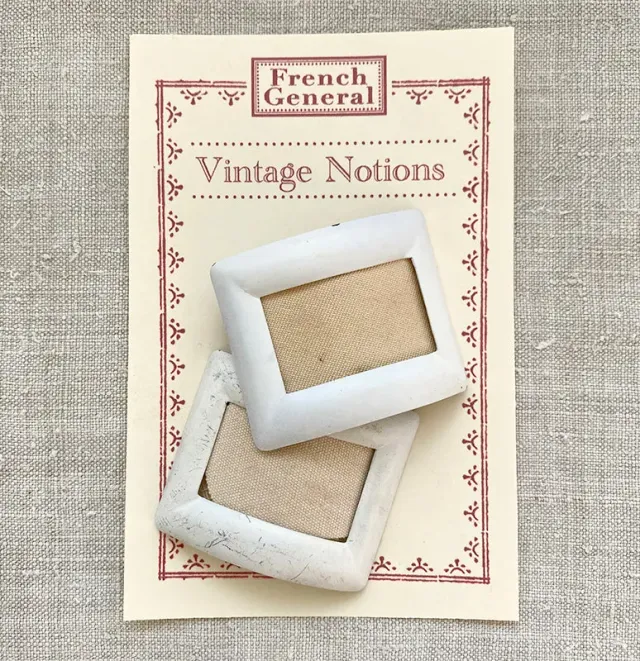 French General boucles métal blanc vintage lot de 2