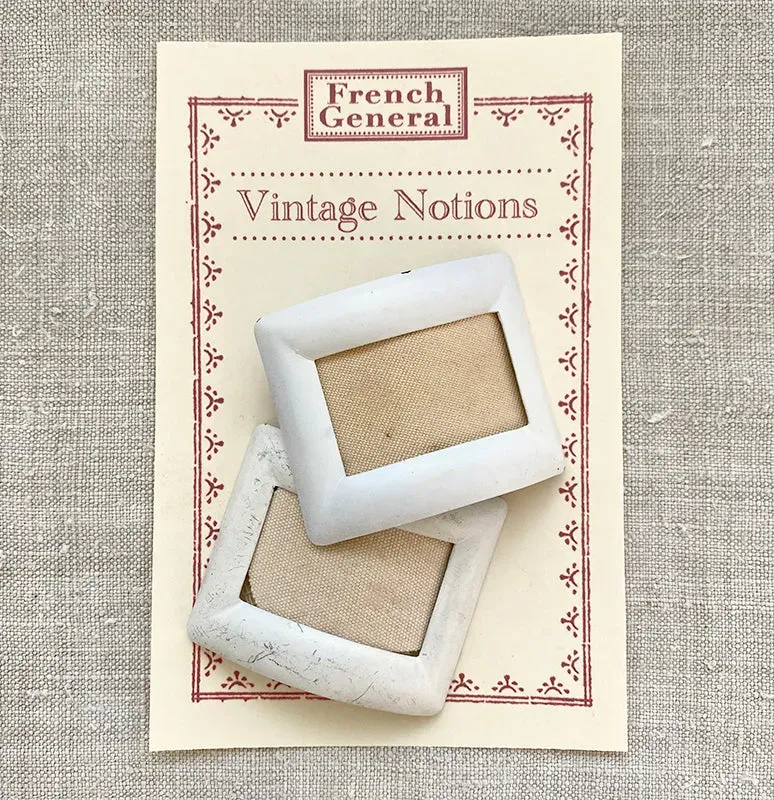 French General boucles métal blanc vintage lot de 2
