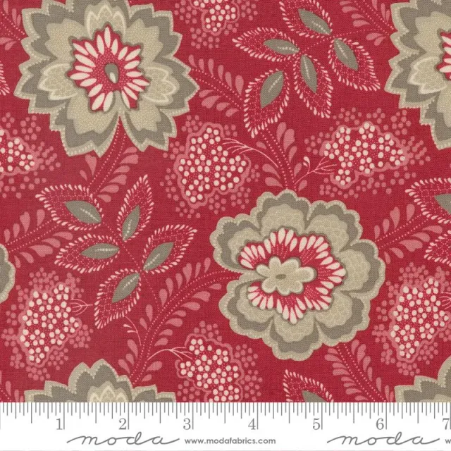French General Chantilly 13943 14 tissu coton rouge