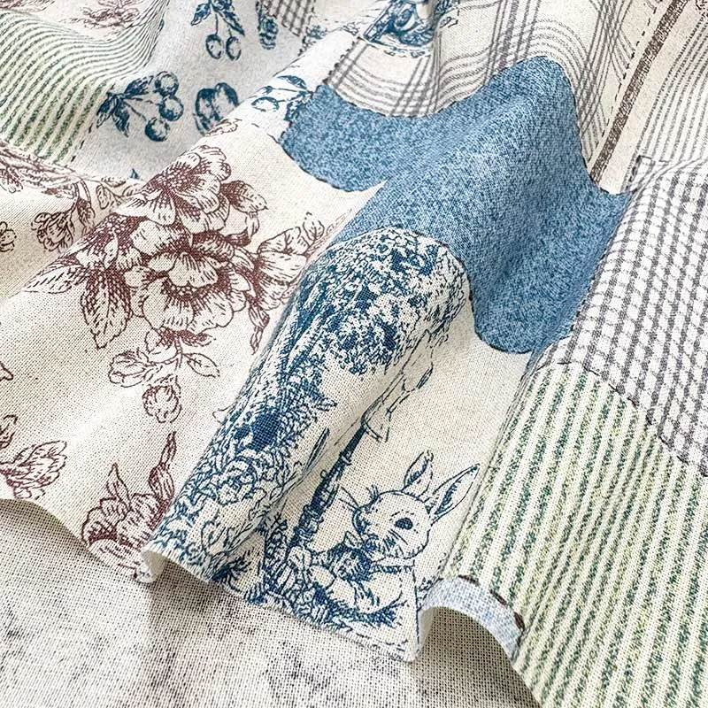 Yoko Saito 2026-02-A02 tissu coton 45x35 cm bleu