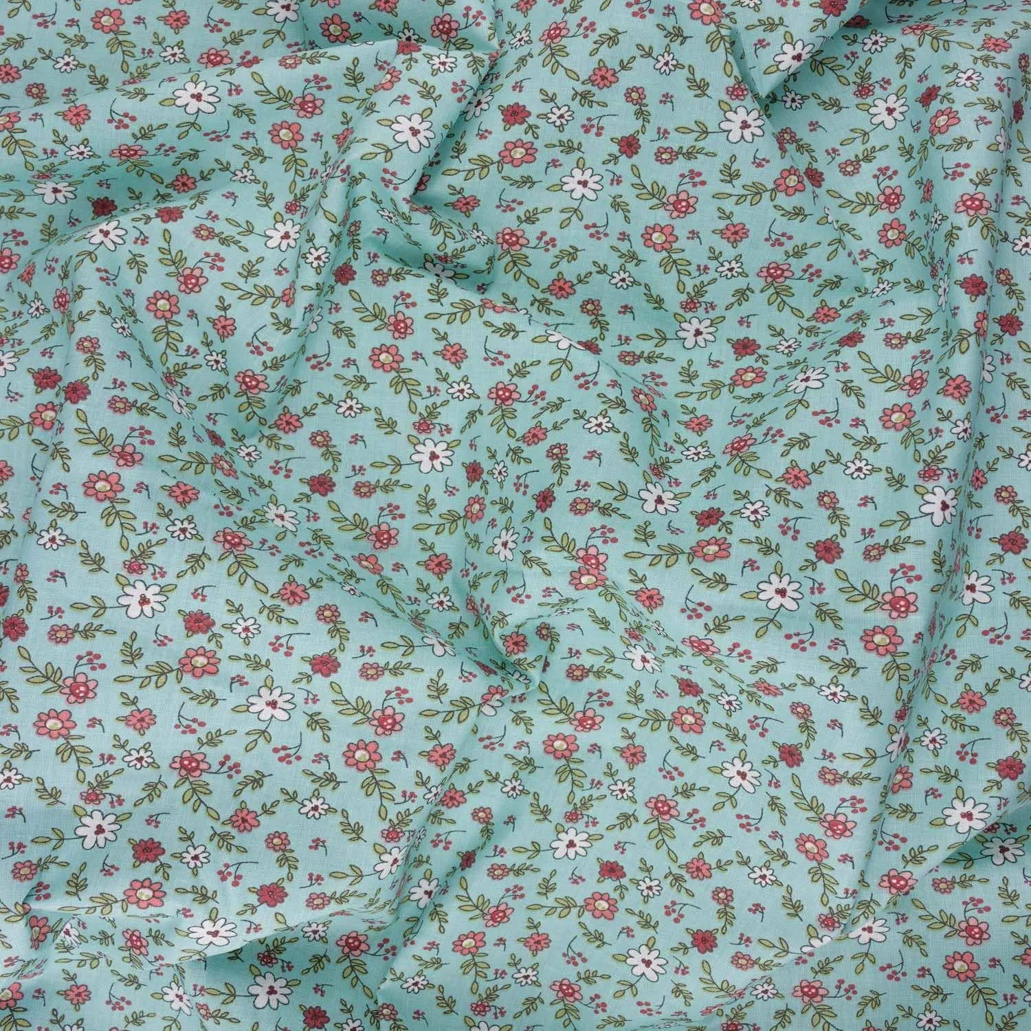 Tissushop Emma tissu popeline bleu 1,5 mètre 160 cm