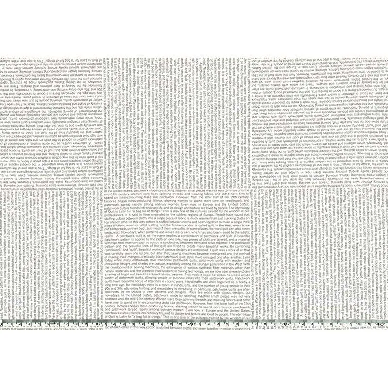 Yoko Saito 2026-05-A14 tissu coton lettres gris au mètre