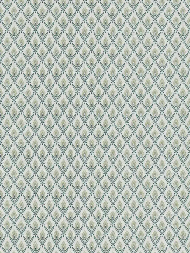 French General Jardin Darcy Vert tissu lin coton 137 cm